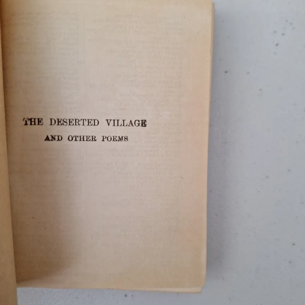 RARE 1926 Goldsmith's Deserted Village And Other Poems Macmillan Pocket Classics